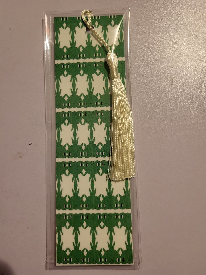 Cute Cartoon Green Fish Pattern Laminated Bookmark with Tassel for the Fish Loving Book Reader in Your Life product image (2)