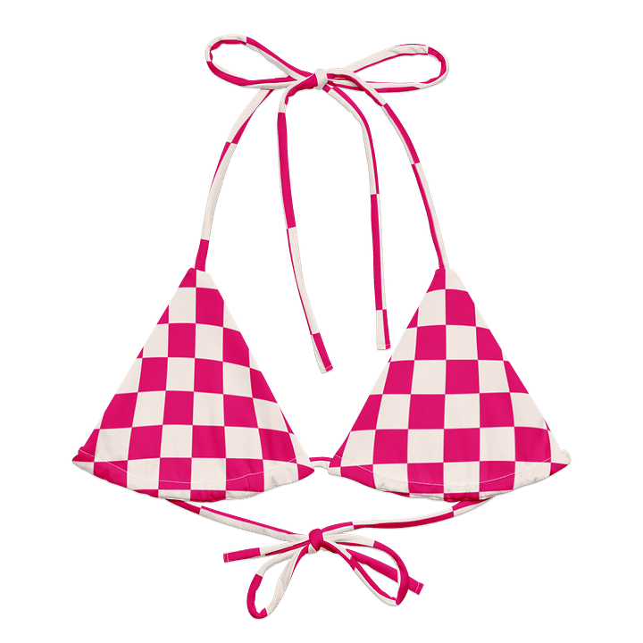 Distorted Checkered Dream Bikini Top product image (1)