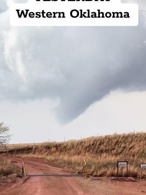 What a difference a day makes. We had tornado warnings yesterday in the TX Panhandle that led to this funnel cloud in west Oklahoma. Today we see #snow in the Panhandle. #txwx #tornado #weather #stormchasers #stormchasing 