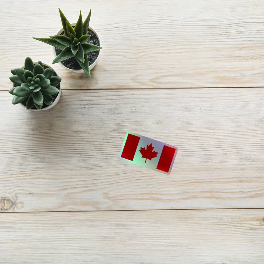 Canadian Flag Holographic Sticker product image (8)