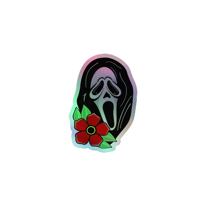 Floral Ghostie Holographic Sticker product image (1)