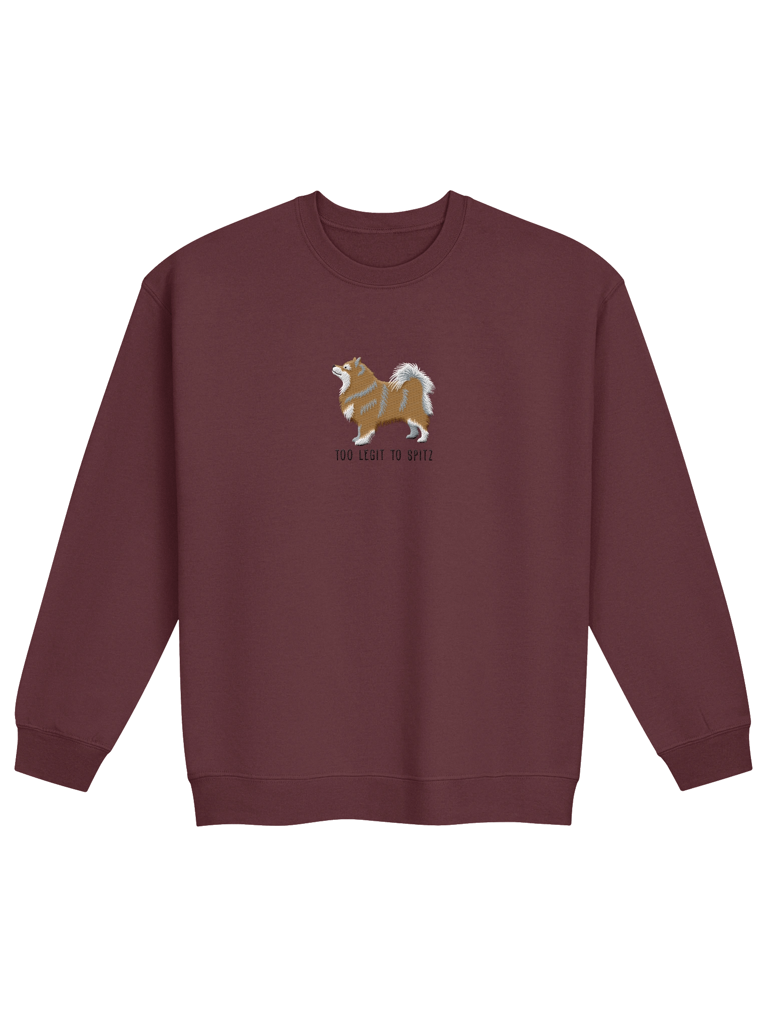 Too Legit to Spitz Sweatshirt (Embroidered) of a Finnish Lapphund(Brown & White) product image (4)