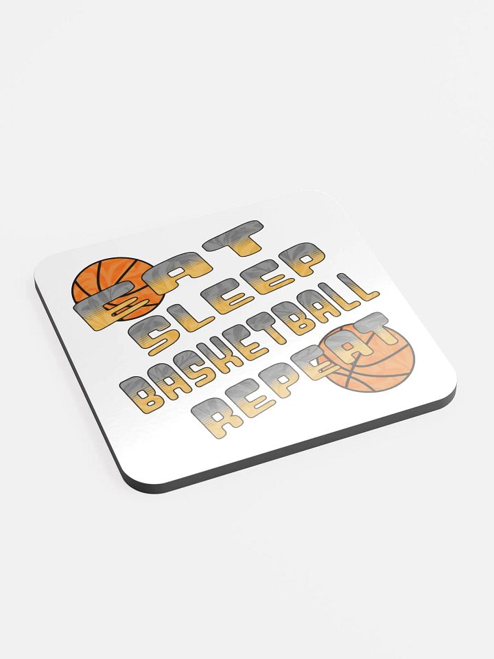 Eat sleep Basketball Repeat Hoops Hustle Cork Coaster Set product image (2)