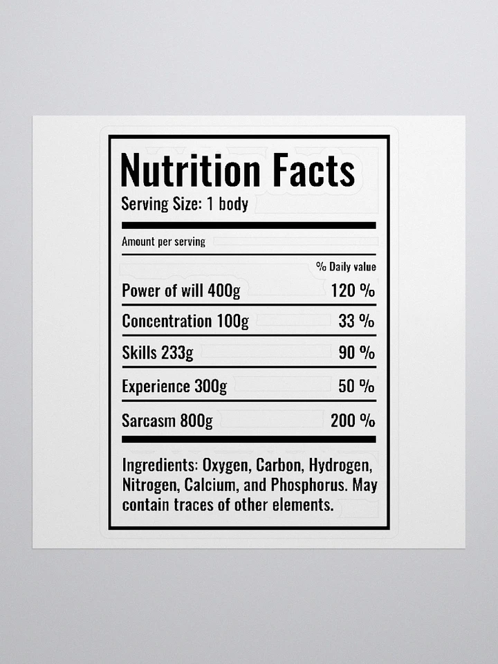 Nutrition Facts Sticker product image (3)