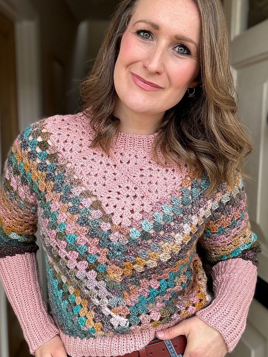 Modern Granny Square Sweater Pattern Adult Sizes product image (8)