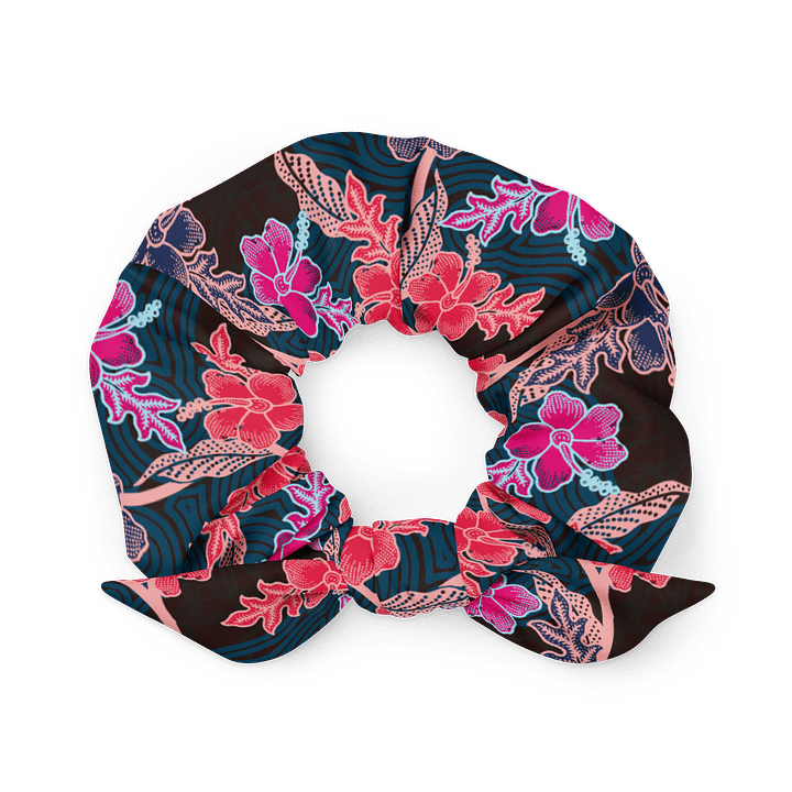 Batik-Inspired Tropical Floral Scrunchie product image (1)