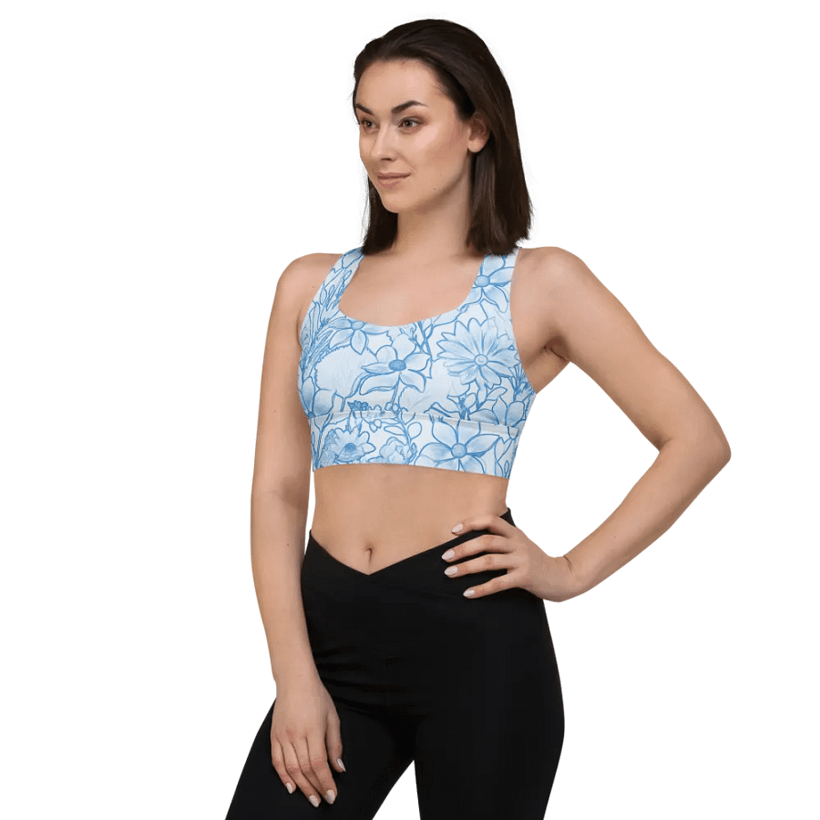 Blue Line Floral/All-Over Print Longline Sports Bra by Sublicolor product image (4)