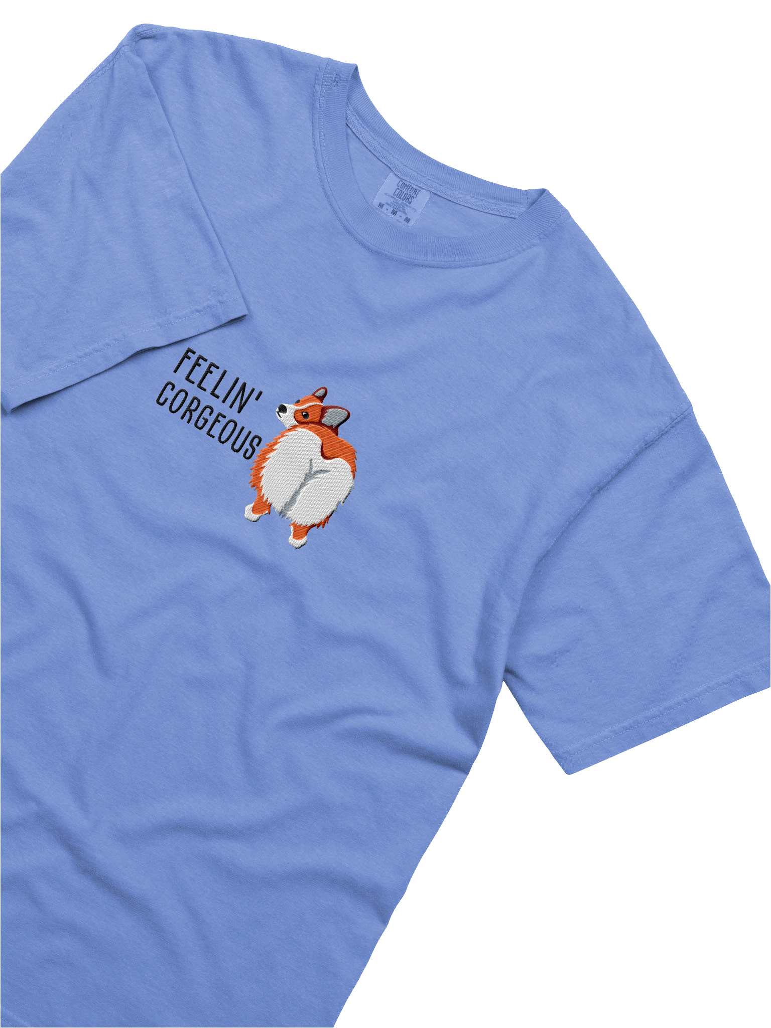 Feelin' Corgeous T-Shirt(Embroidered) of a Pembroke Welsh Corgi(Red) product image (28)
