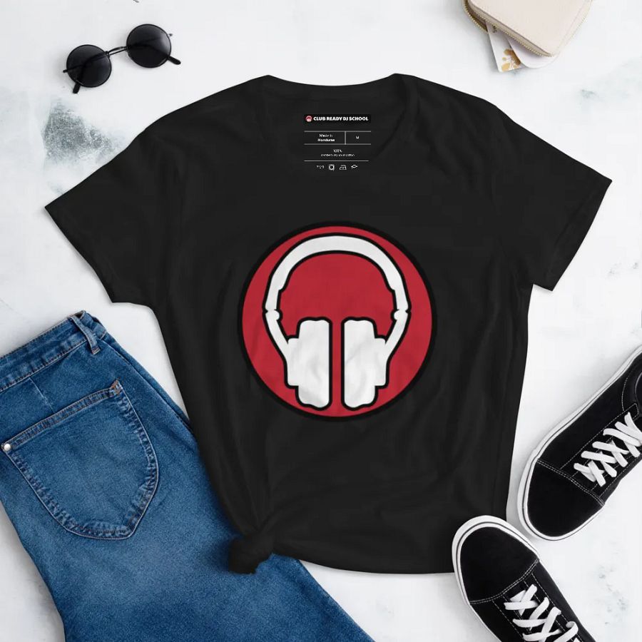 Women's Headphones Front | Tribe Back Print Gildan Middleweight T-Shirt product image (8)