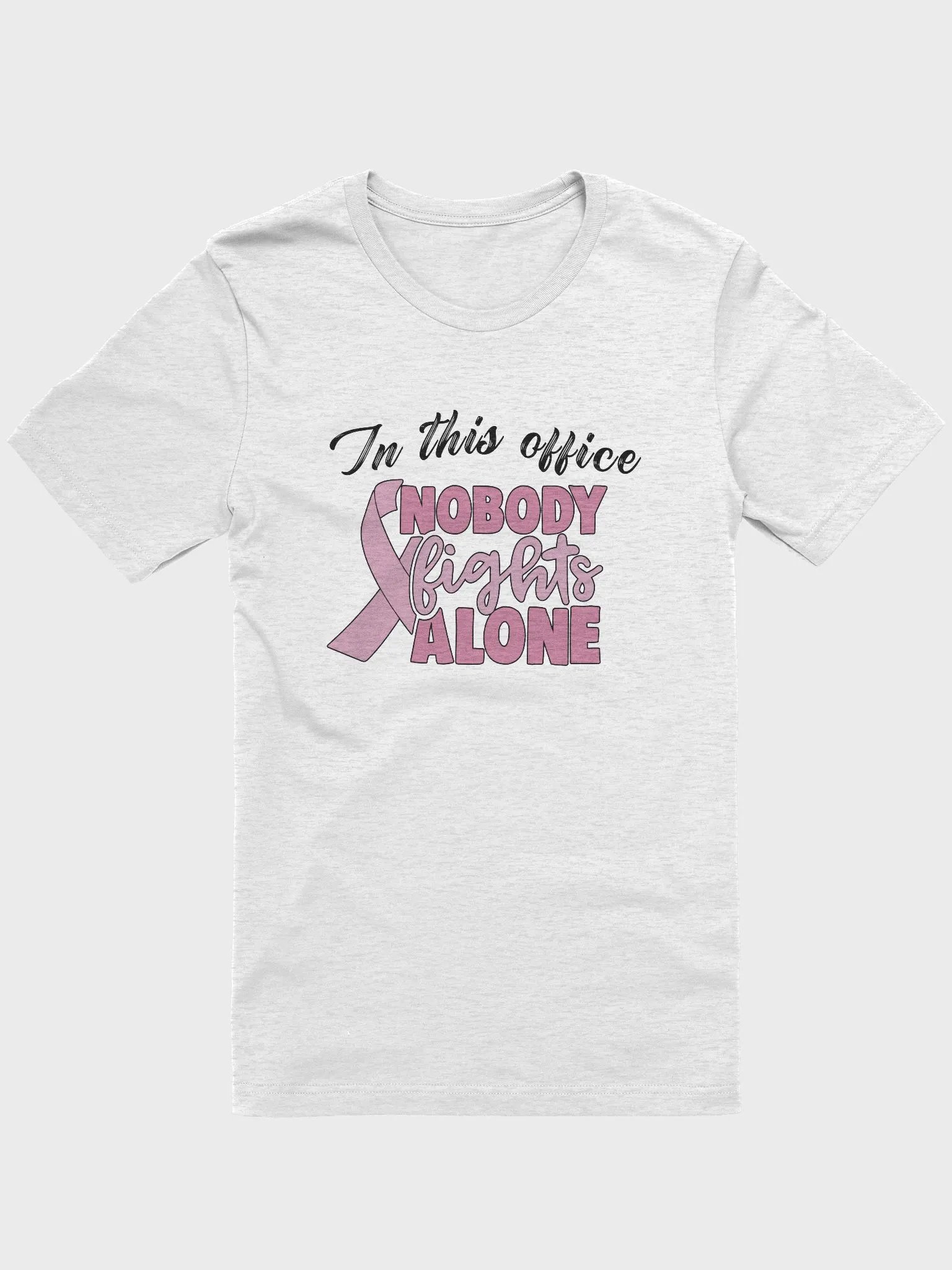 NOBODY FIGHTS ALONE POSTAL WORKER BREAST CANCER TSHIRT product image (1)