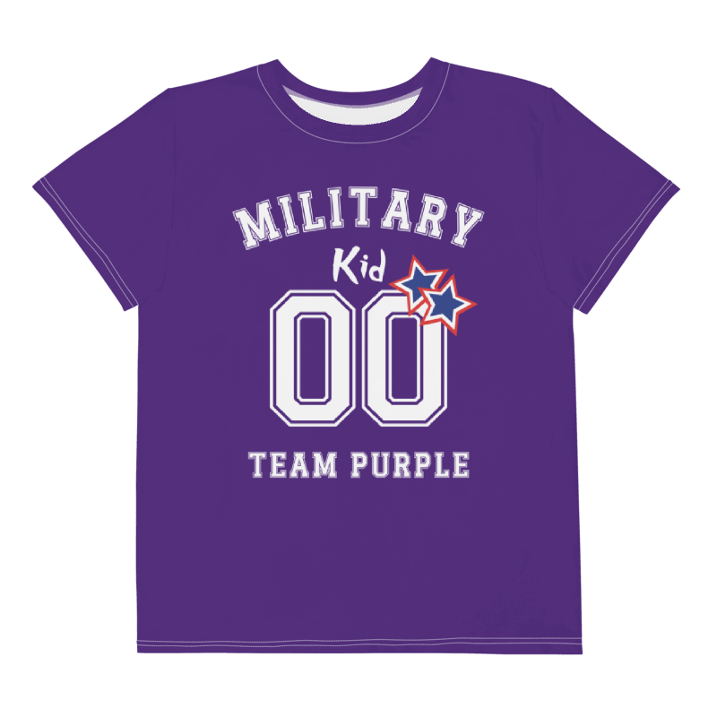 Purple Up For Military Kids Tee With Red White And Blue Stars, Youth Size product image (1)