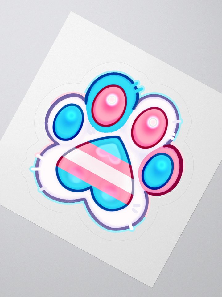 Trans Pride Paw Print Kiss Cut Stickers product image (5)