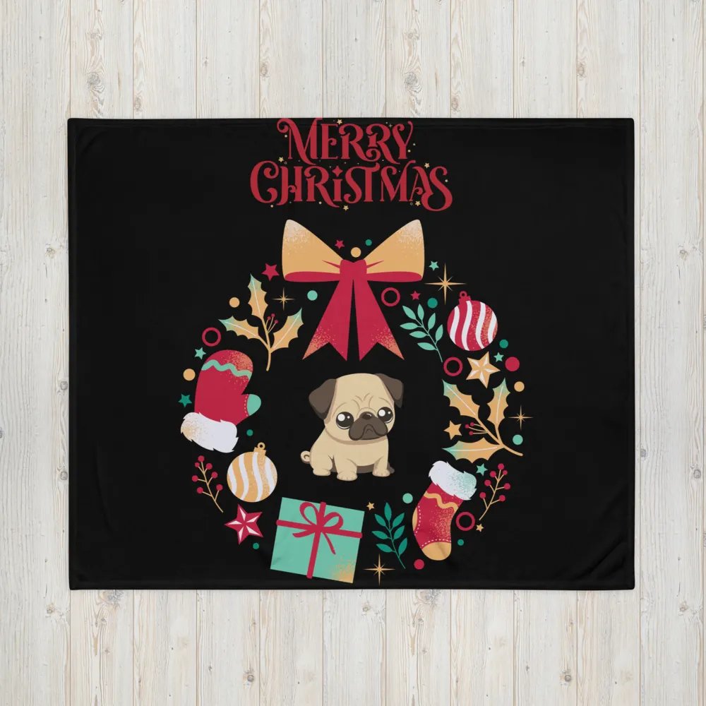 Merry Christmas Pug Throw Blanket product image (16)