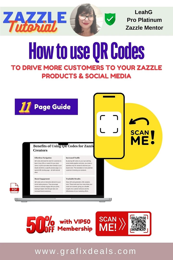 Zazzle Print on Demand: QR Codes for Social Media Success - A Guide by LeahG product image (1)