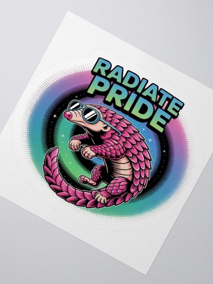 Exclusive 'Radiate Pride' Pangolin Sticker – Vibrant Vinyl Design for Indoor Use product image (4)