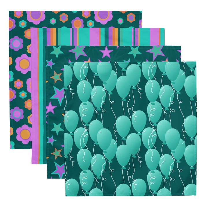 Cloth Napkin Set of 4 Colorful Party Time! Designs product image (1)