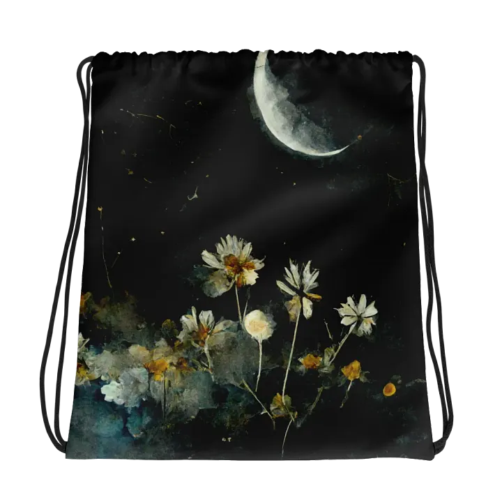 Moonlit Blossom Drawstring Bag product image (1)
