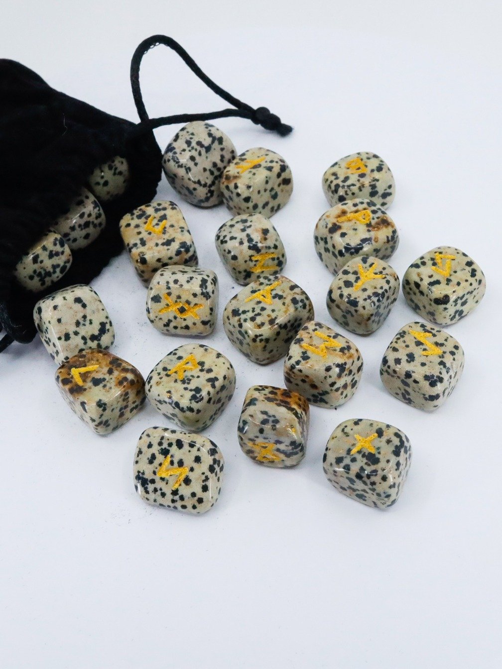 Dalmatian Jasper Crystal Rune Stone Set product image (1)