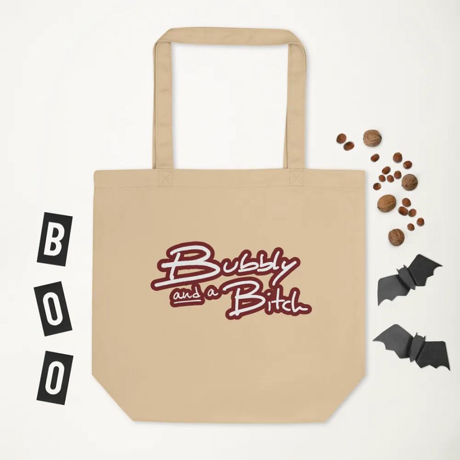 Bubbly and a B*tch (lined design, #6D1616) tote bag product image (6)
