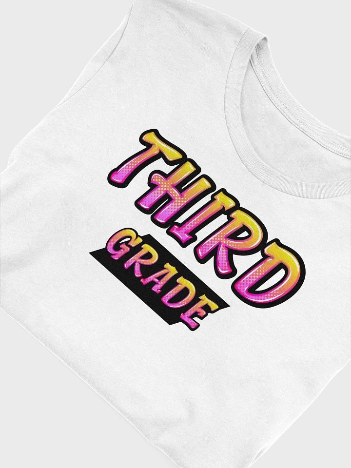 THIRD GRADE Teacher Shirt - Pink + Yellow Bold Letters product image (1)
