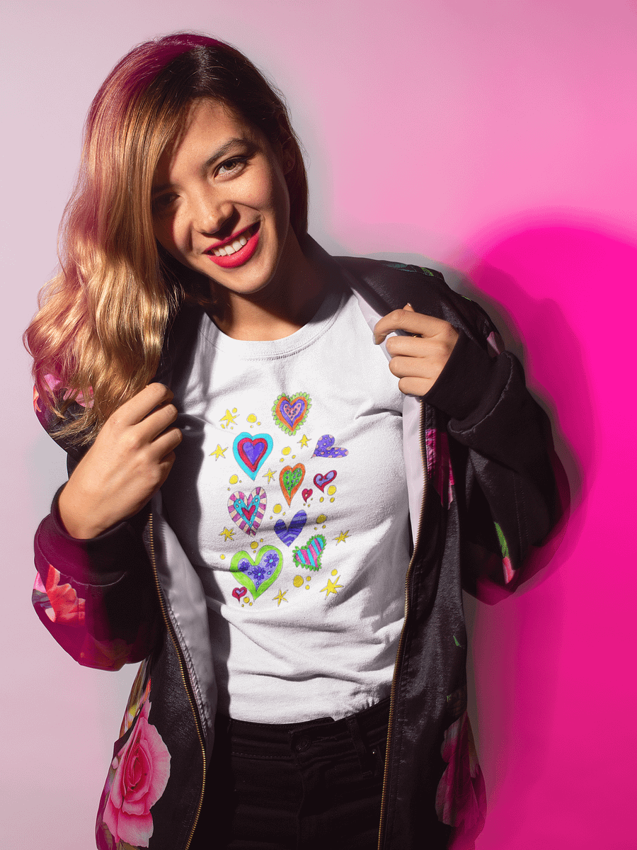 Abstract Hearts and Stars Unisex Tee product image (3)