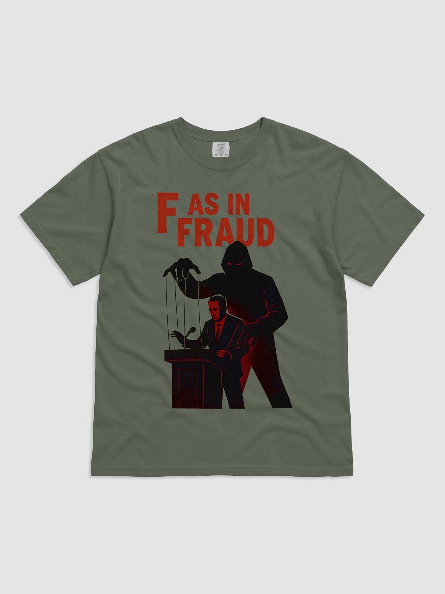 F as in fraud garment-dyed t-shirt by dark alphabet product image (1)