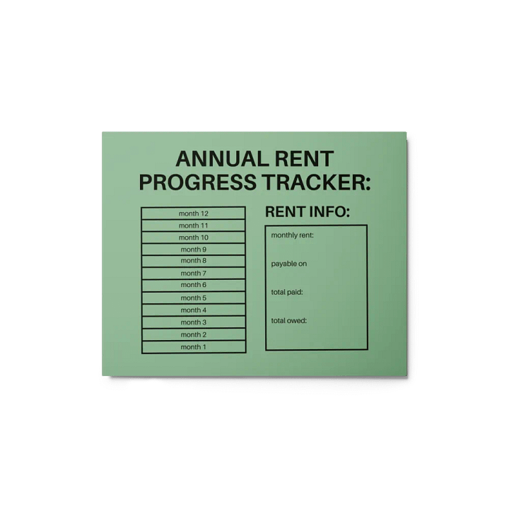ANNUAL RENT TRACKER (black design 7) product image (1)