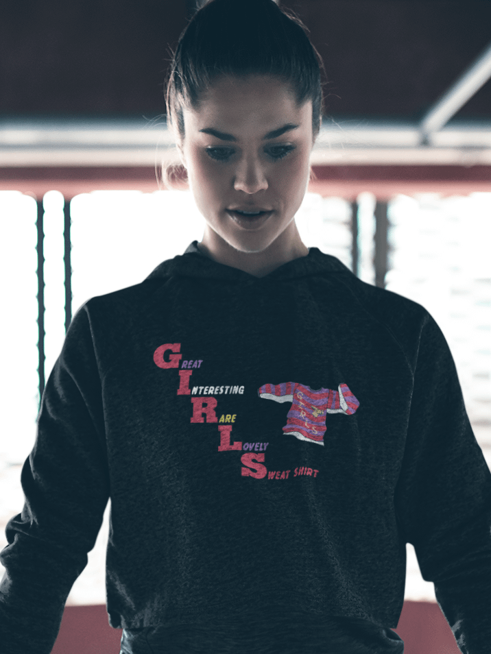 GIRLS interesting fleece crop hoodie product image (1)