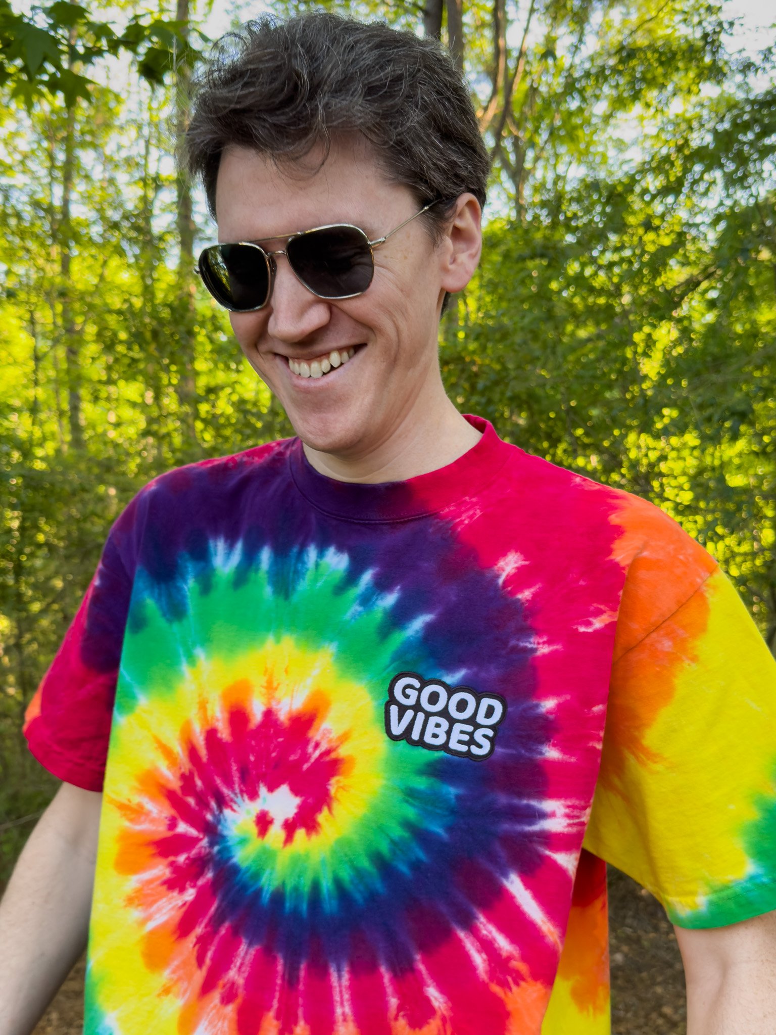 Good Vibes Oversized Tie-Dye Tee product image (6)