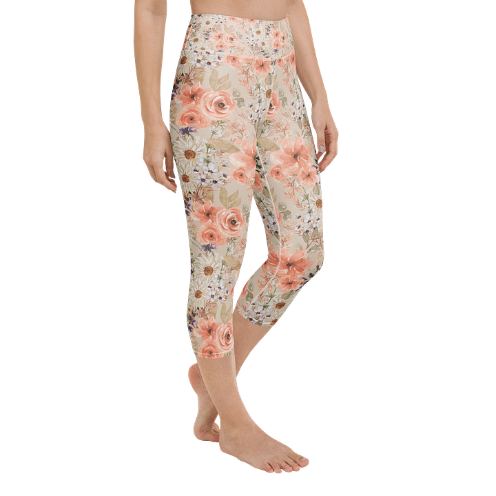 Orange Flowers Capri Leggings product image (2)
