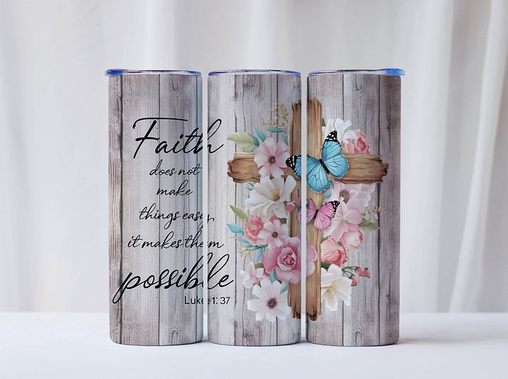 Faith Does Not Make Things Easy - It Makes Them Possible Stainless Steel Tumbler product image (1)