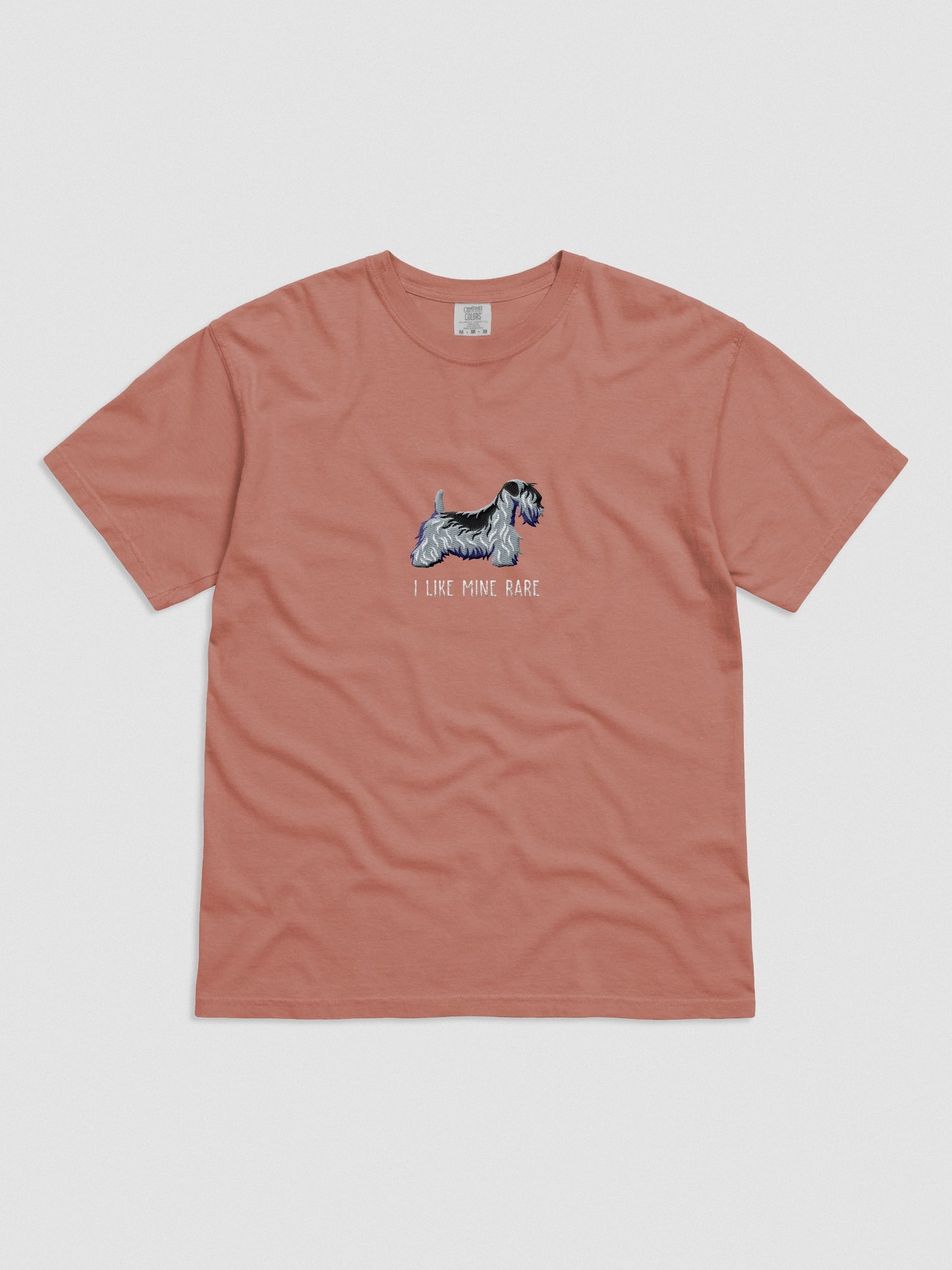 I Like Mine Rare T-Shirt(Embroidered) of a Sealyham Terrier(Blue) product image (4)