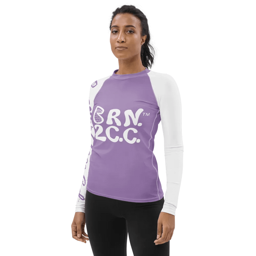 BOURNE to Cape Cod™ | Women's Rash Guard | BRN.2C.C.™ | East Side Lavender with White Sleeves product image (3)