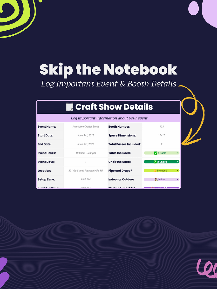 Craft Show Planner Spreadsheet & Checklist for Craft Sellers product image (3)