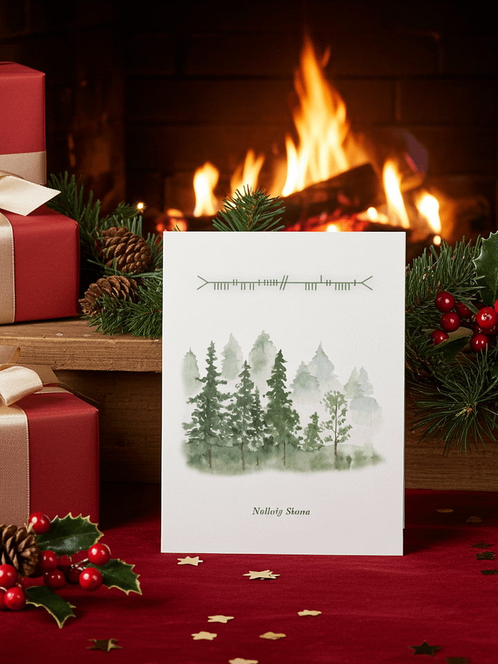 Nollaig Shona Ogham Christmas Card – Irish Gaelic Blessing with Celtic Design product image (1)