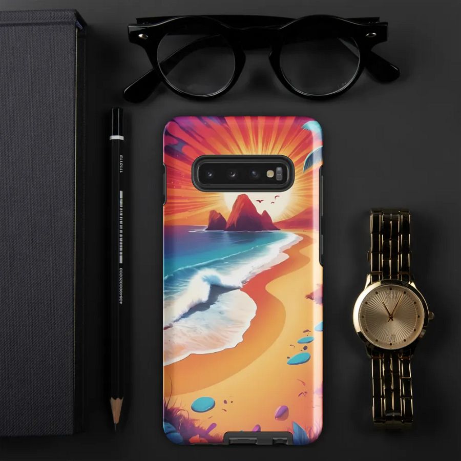 Sunrise Serenity: Psychedelic Beach Samsung Galaxy Case product image (51)