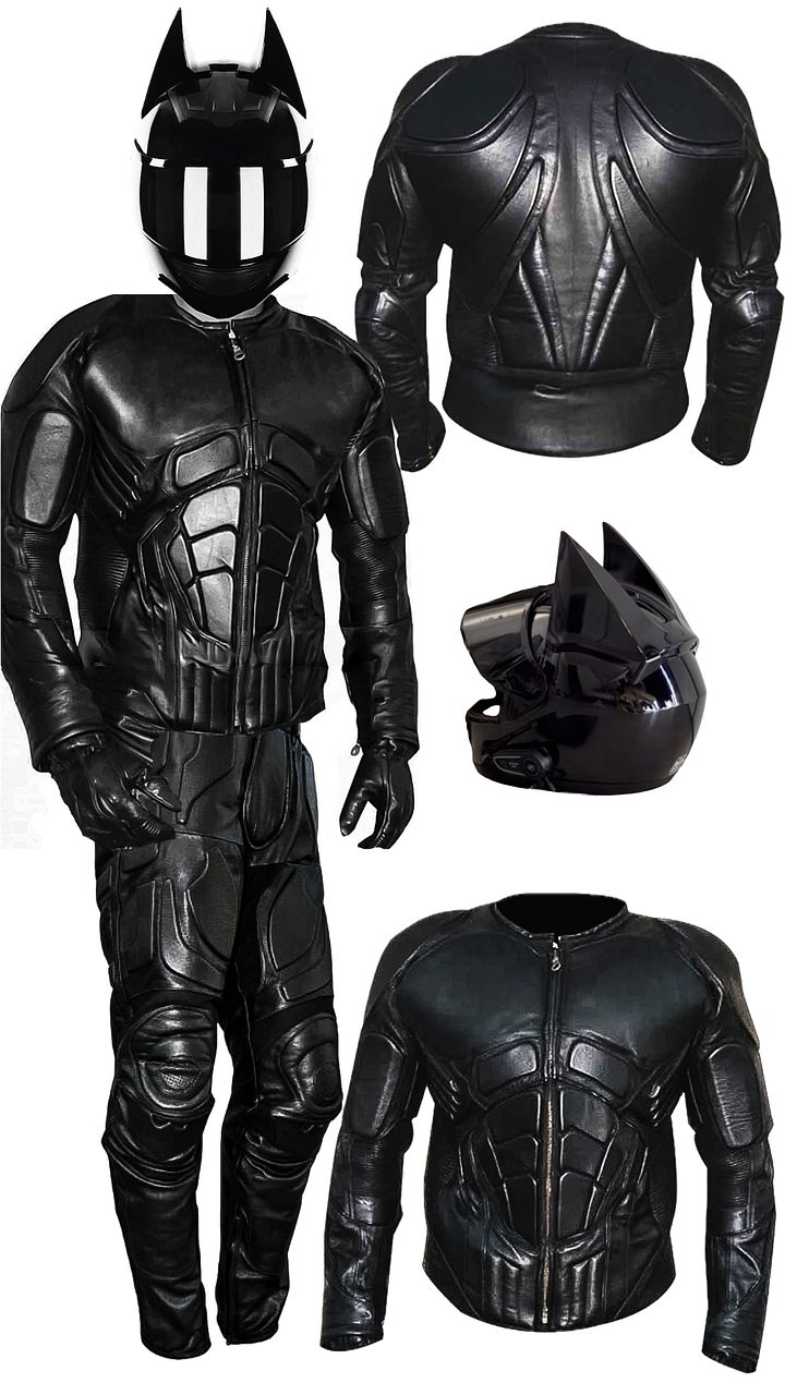Copy of Batman leather Jacket for motorcycle (armor,suit, gear, protection moto sports equipment ) product image (2)