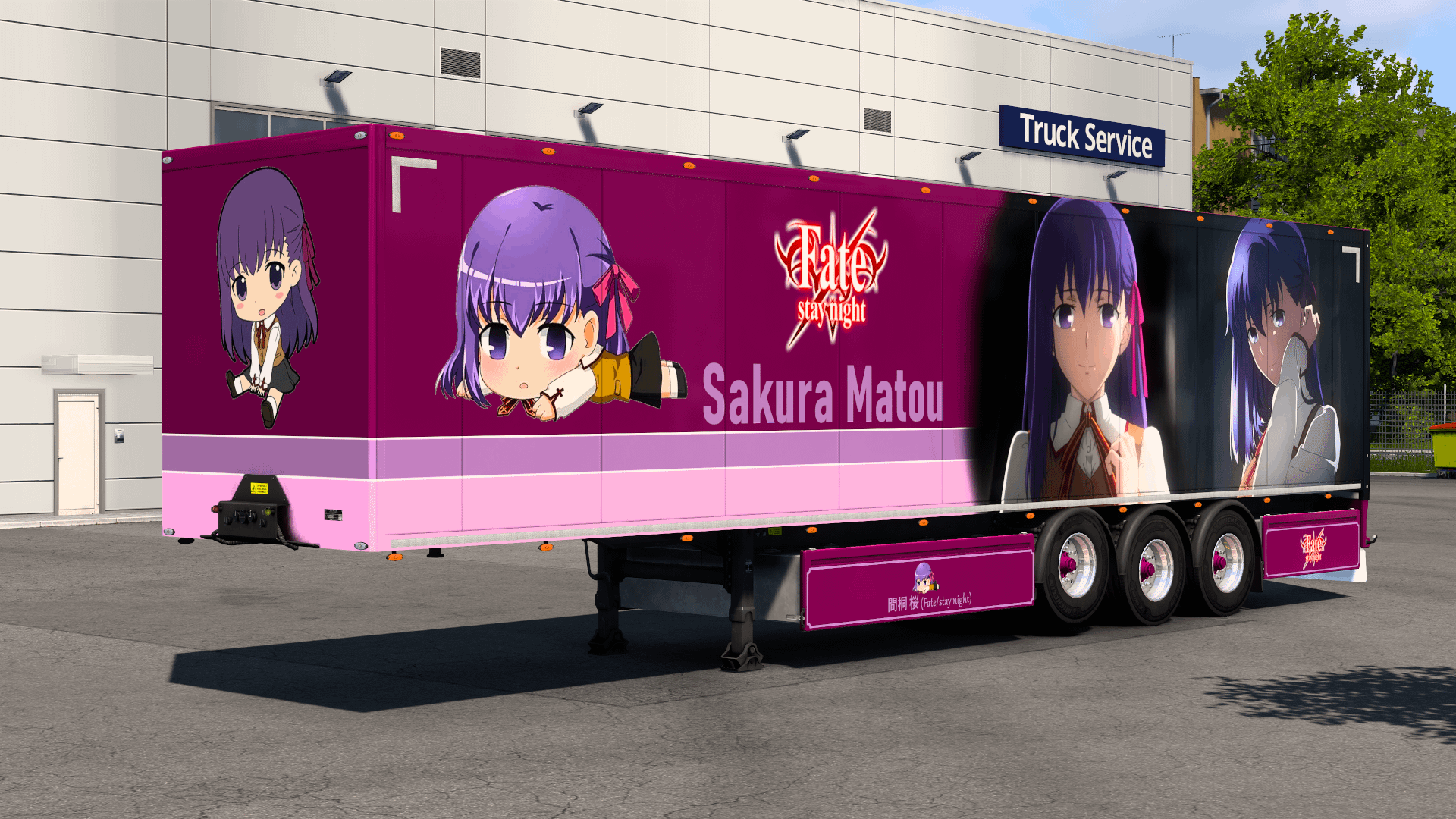 [ETS2] SCS Box Trailer Sakura Matou - Fate/stay night Skin product image (3)