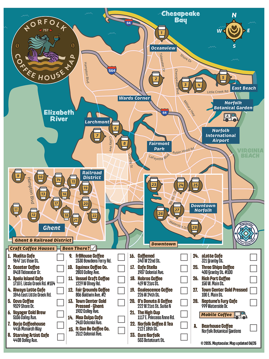 Norfolk 2025 Coffee House Map - Instant Digital Download product image (2)