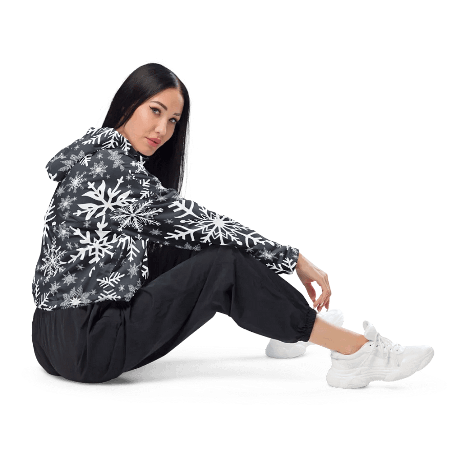 Snowflake Women’s Cropped Windbreaker product image (10)