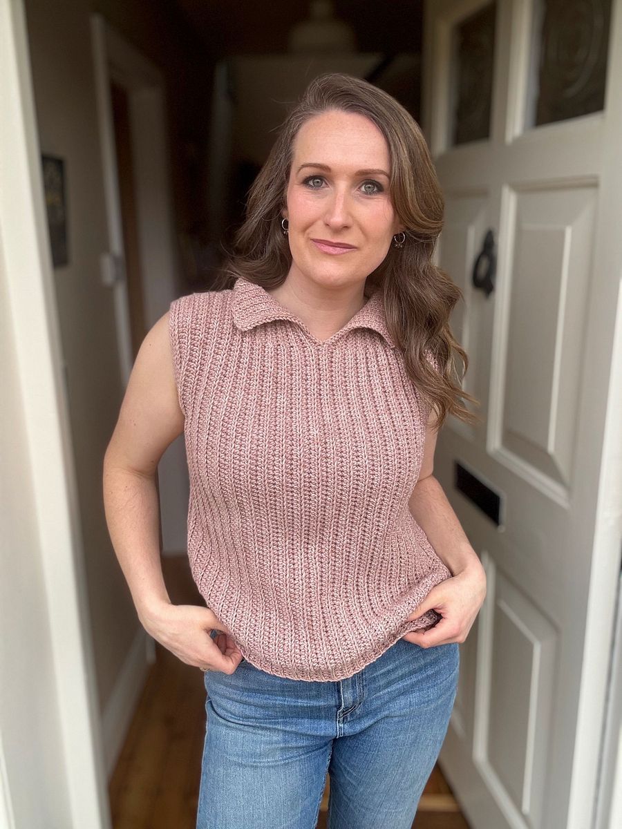 Beginner Pullover or Vest Pattern / Easy Crochet Sweater Pdf Pattern / Adult Sizes XS to 5XL ribbed crochet top pattern product image (9)