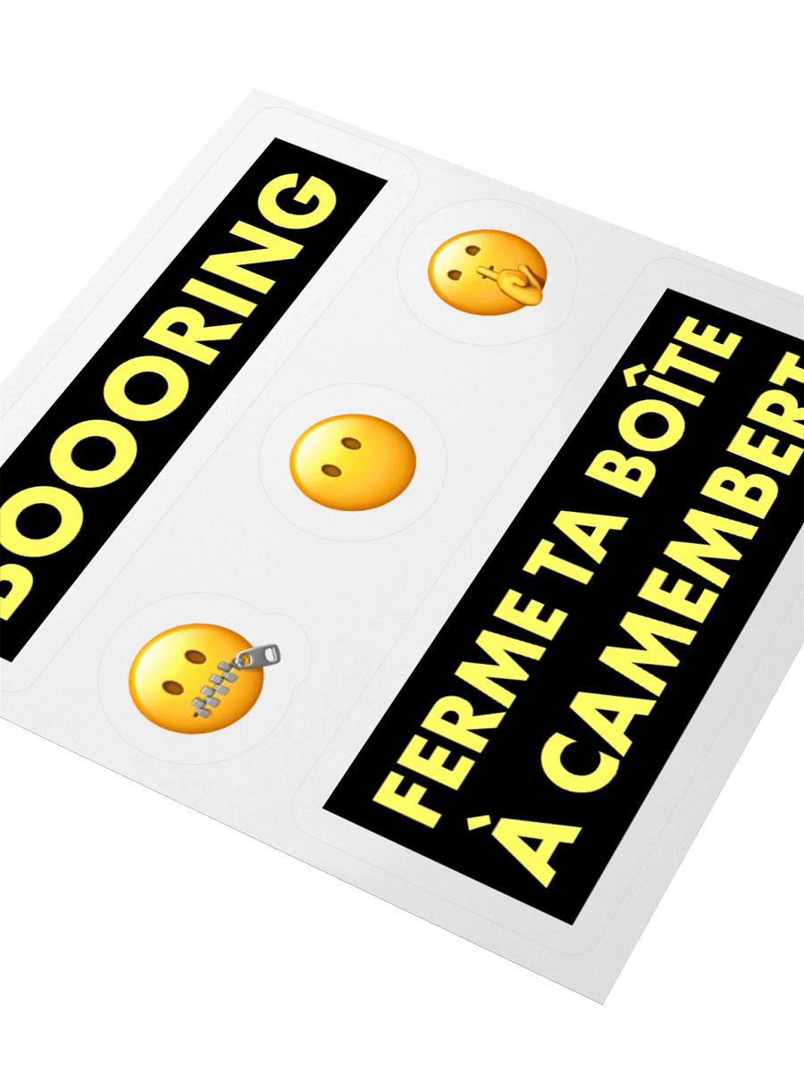 Boooring ferme ta boîte à camembert • Hush hush hush cheesebox stickers set product image (3)