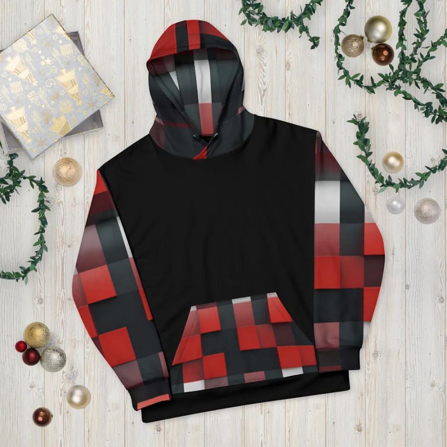 Black And Red Squares Unisex Hoodie product image (10)