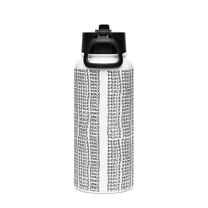 Peace 2 Stainless Steel Water Bottle with a Straw Lid in White product image (2)