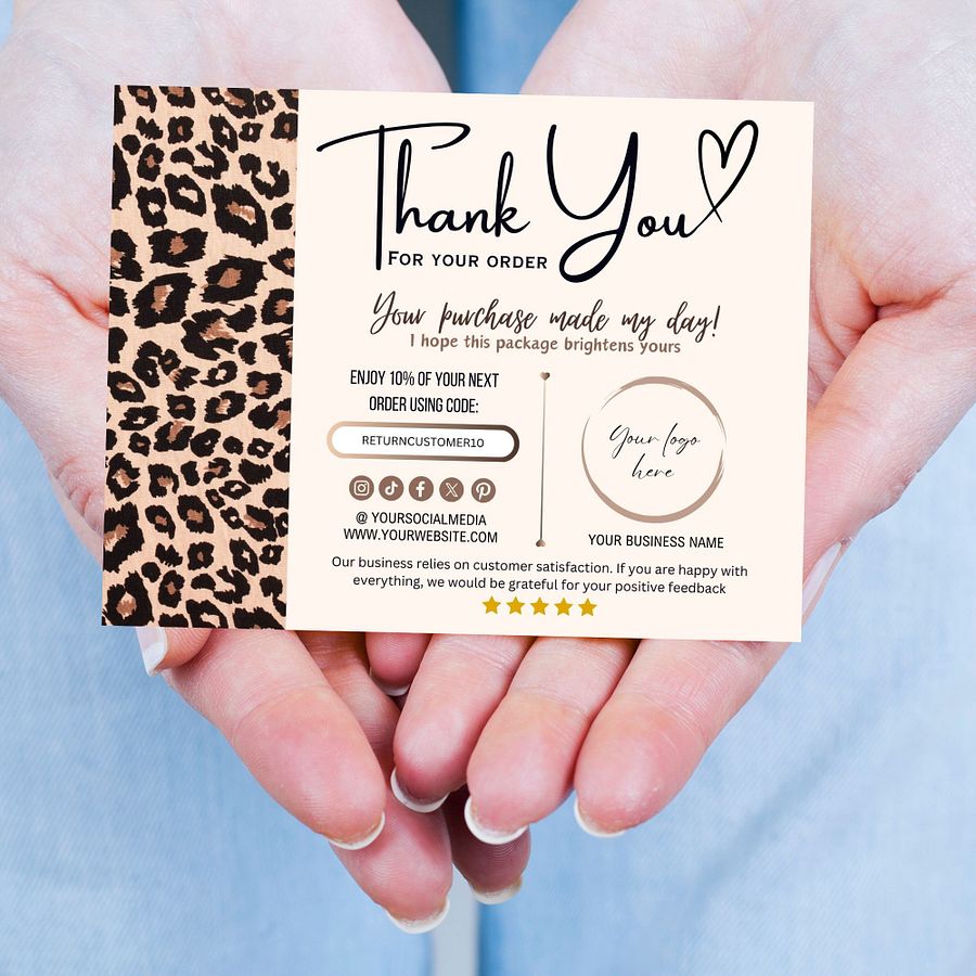 Leopard - Thank You Card Template product image (2)