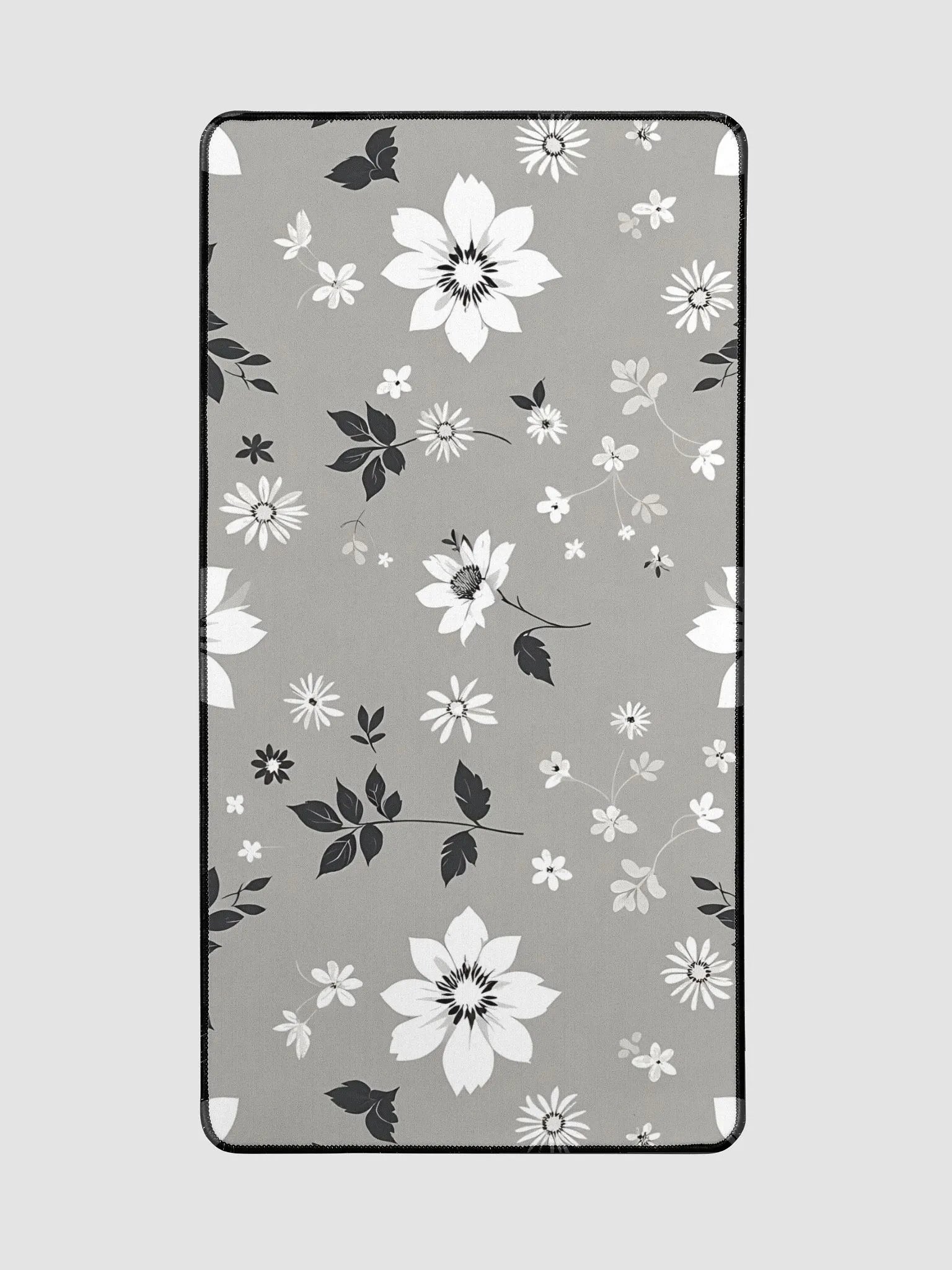 Black and White Floral Desk Mat product image (2)