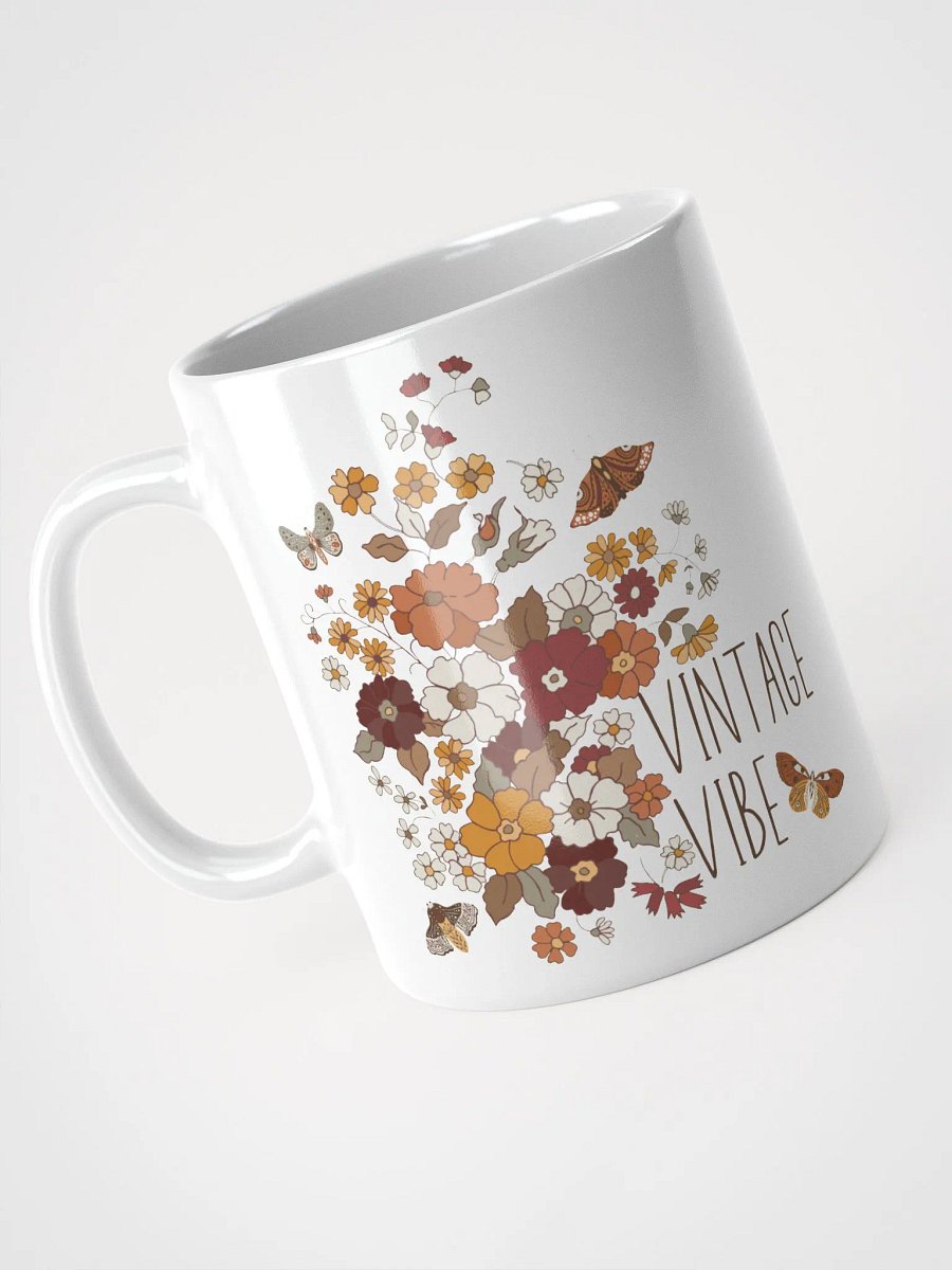 Vintage Vibe Retro Boho Butterfly & Floral Ceramic Mug product image (5)