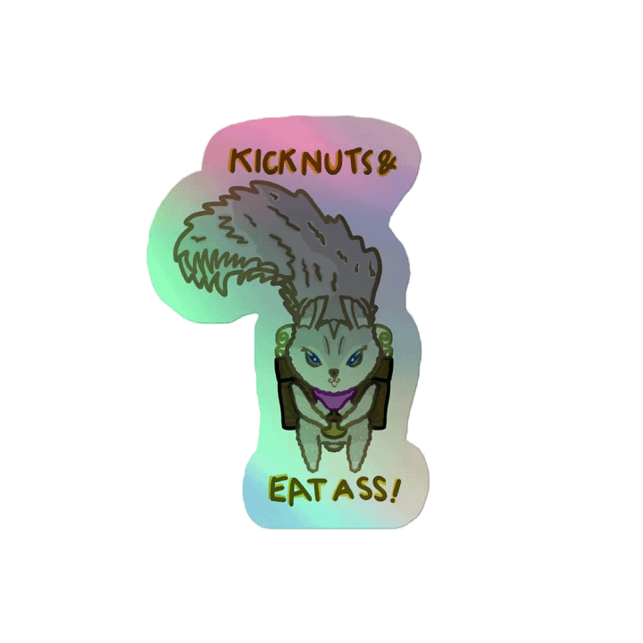 Tippy-Toe: KICK NUTS & EAT ~~~! Holographic Sticker Sheet product image (2)