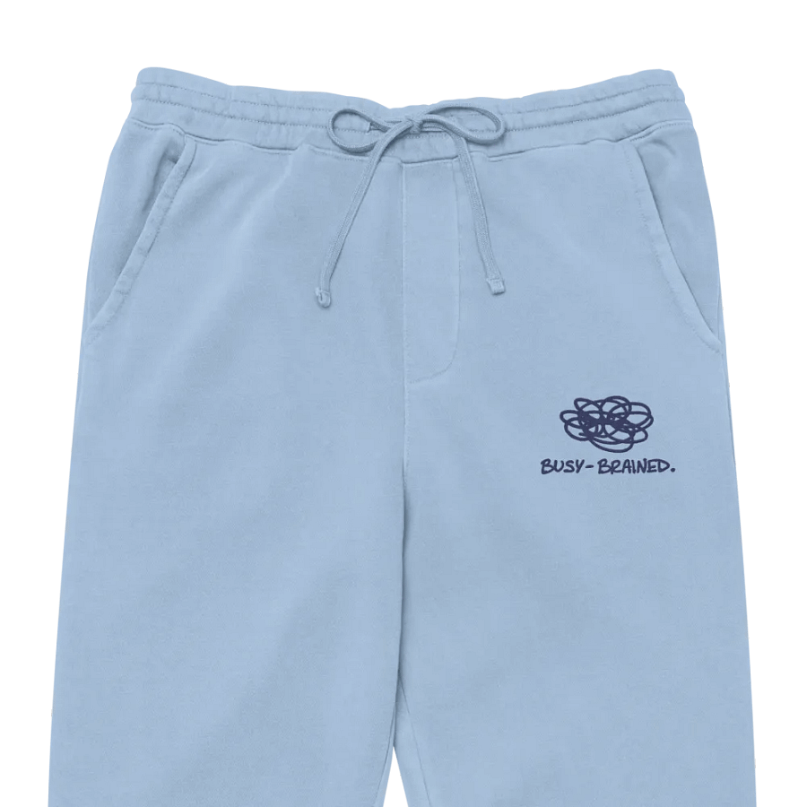 BUSY-BRAINED (navy thread) pigment dyed sweatpants product image (2)