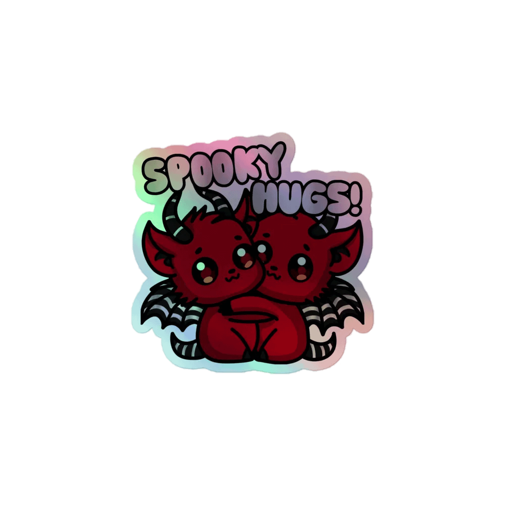 Spooky hugs holographic sticker product image (1)